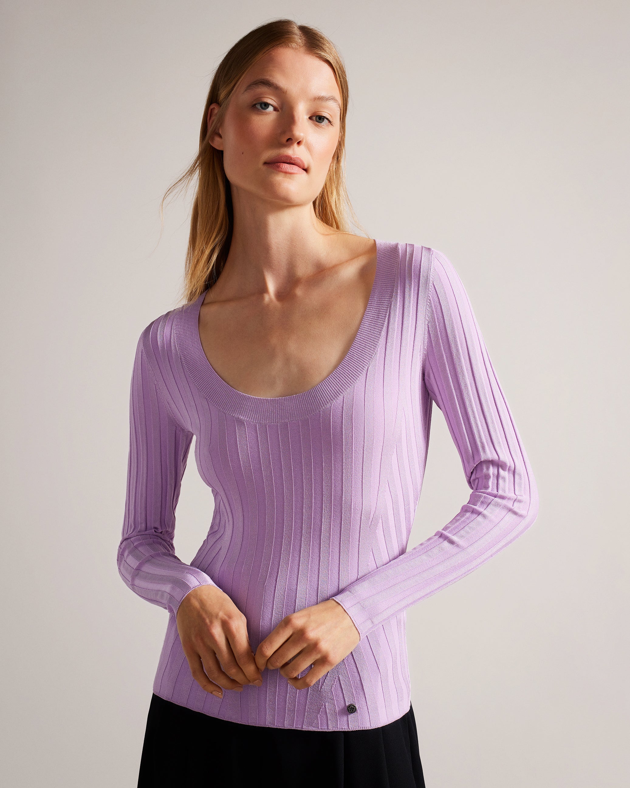 JOLIA - Rib Engineered Knit Top