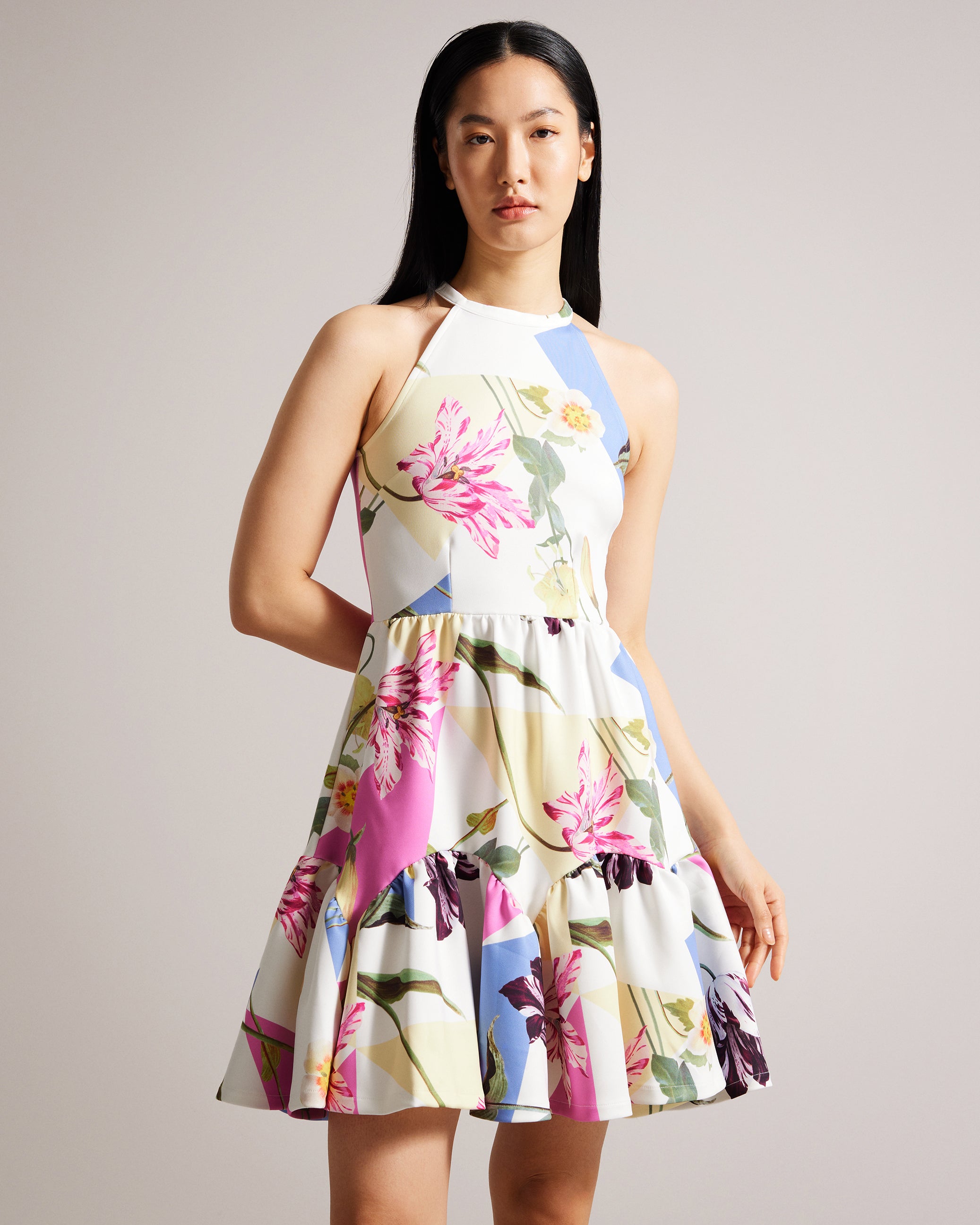 KETRINA - Halterneck Skater Dress