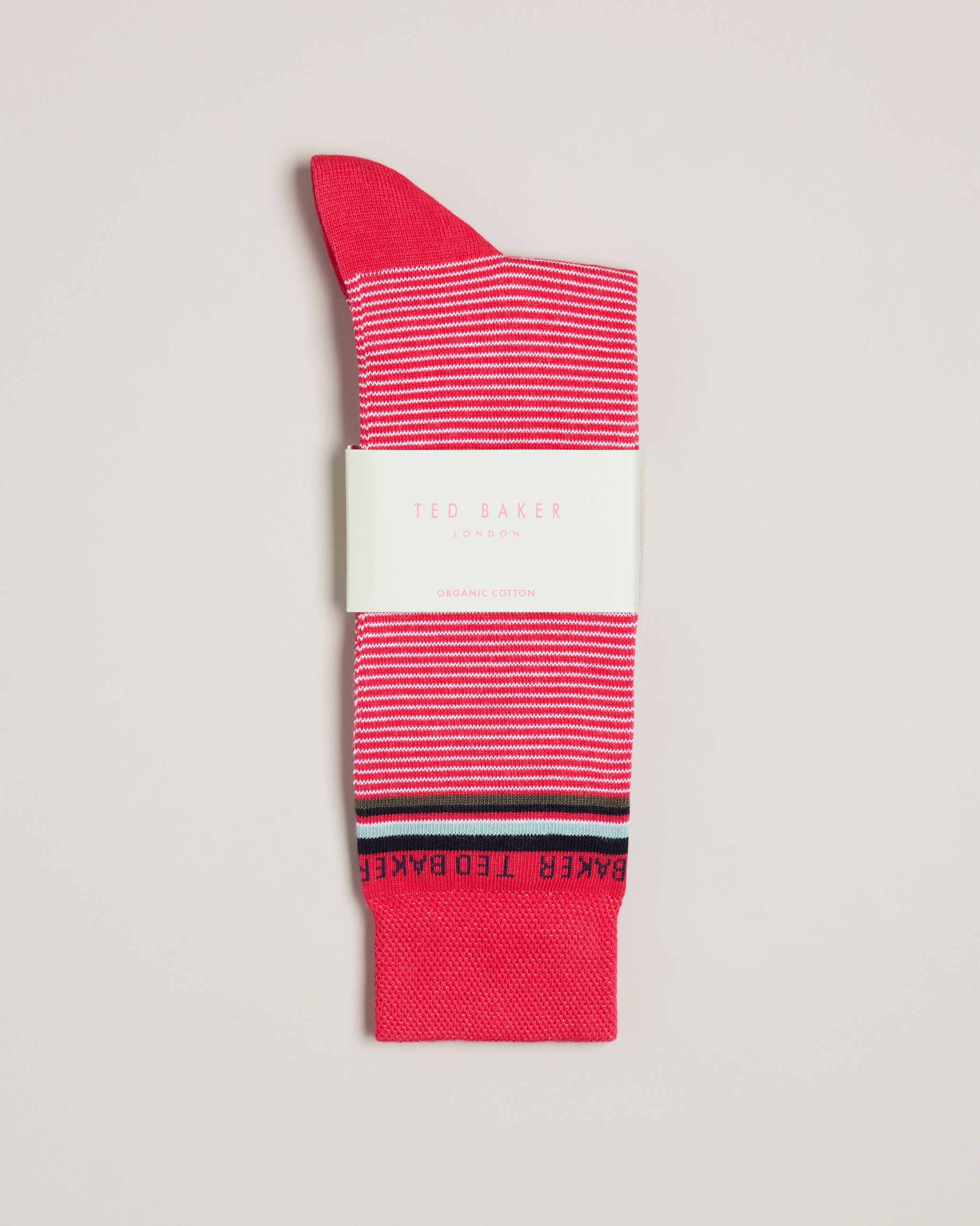 Ted Baker Men pink Striped cotton blend socks one size